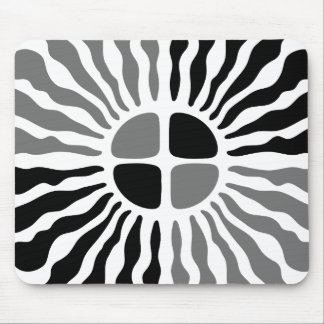 Retro Mod Black and White Sunburst Geometric Mouse Musmatta