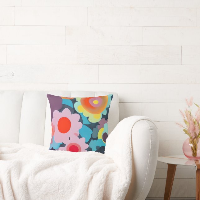 Retro mod-blommor kudde (Soffa)