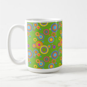 Retro Mod Cirklar på Grönt Kaffemugg