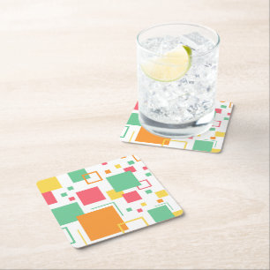 Retro Mod Citrus Underlägg Papper Kvadrat