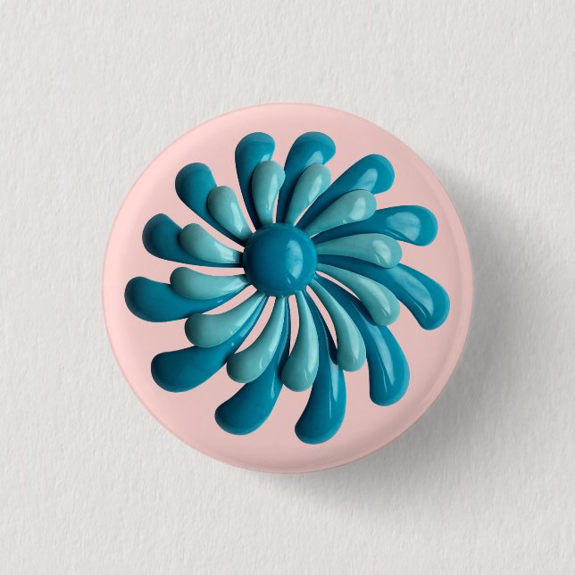 Retro MOD Flowers - Blommigtens sommardekret Knapp (Framsida)