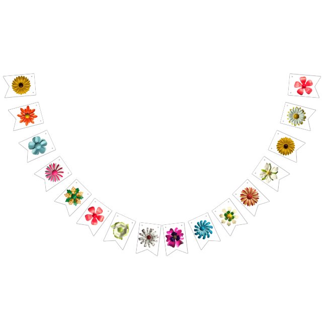 Retro MOD Flowers Vår Sommar Garden Wedding Vimplar (Alla)