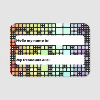 Retro Mod Geometric Groovy Funky Neuroköns Pride Namnbricka