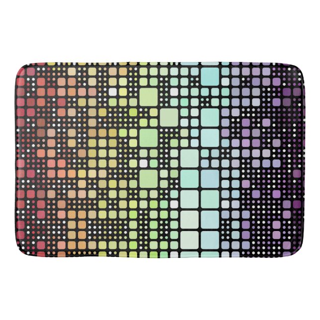 Retro Mod Geometrisk Groovy Funky Neurokönsstolthe Badrumsmatta (Framsidan)