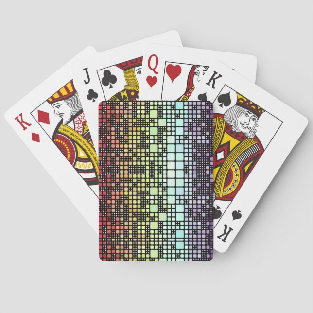 Retro Mod Geometrisk Groovy Funky Neurokönsstolthe Casinokort (Baksidan)