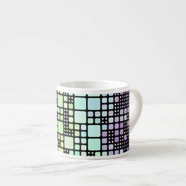 Retro Mod Geometrisk Groovy Funky Neurokönsstolthe Espressomugg (Framsida höger)