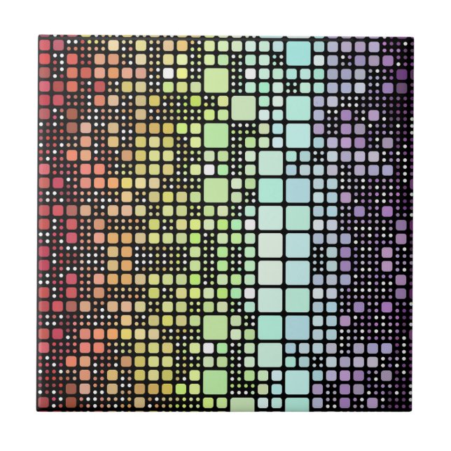 Retro Mod Geometrisk Groovy Funky Neurokönsstolthe Kakelplatta (Framsidan)