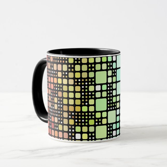 Retro Mod Geometrisk Groovy Funky Neurokönsstolthe Mugg (Framsida vänster)