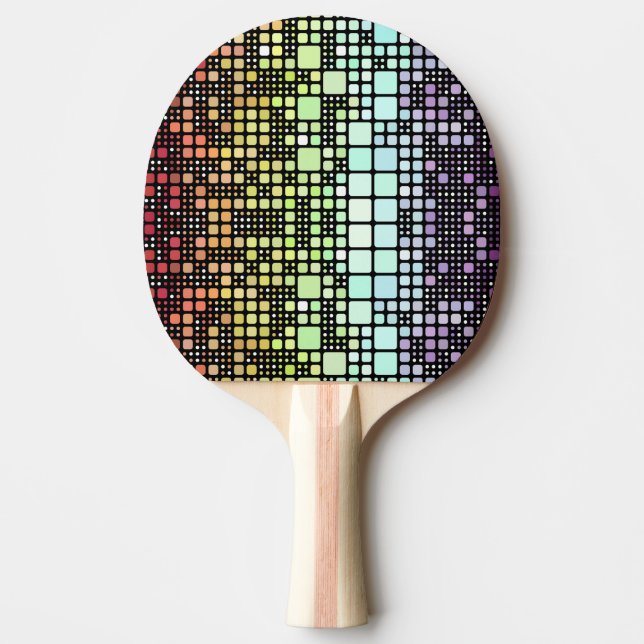 Retro Mod Geometrisk Groovy Funky Neurokönsstolthe Pingisracket (Framsidan)