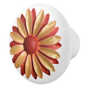 Retro MOD Hippie Orange Daisy Flower Blommigt Vår Knopp