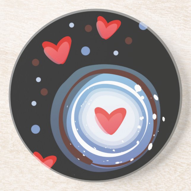 Retro Mod Kärlek Circle Underlägg (Framsidan)