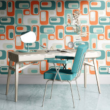 Retro Mod Ovaler Orange Mint Turkos Blå