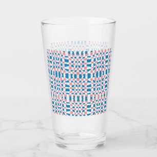 Retro Mod Rosa Blue Checkerboard-Abstrakt Glaskopp