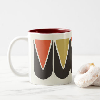 Retro Mod Ski Graphic Mugg Brown Gult Orange