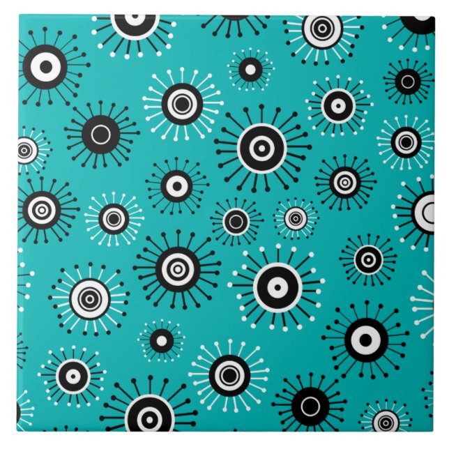 Retro Mod Starburst Kakelplatta (Framsidan)