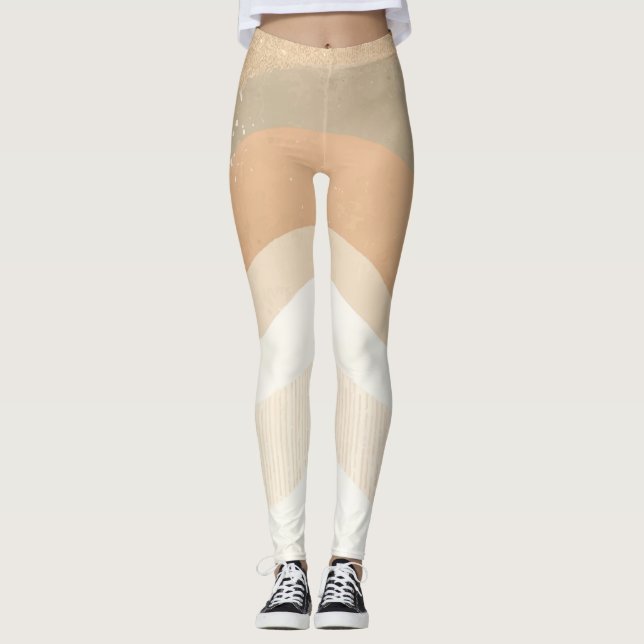 Retro Mod Vågor Jordnära Neutral Mode Leggings (Framsida)