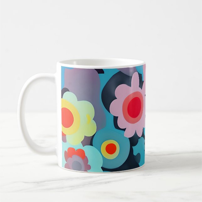 Retro moda blommor kaffemugg (Vänster)