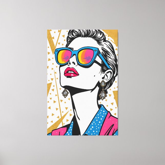Retro Mode Pop Art - 1980:s inspirerade Canvastryck (Framsida)