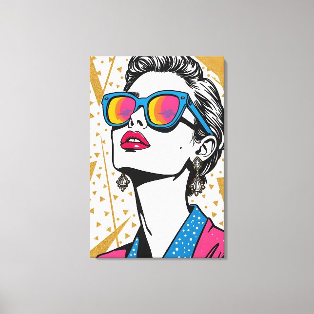 Retro Mode Pop Art - 1980:s inspirerade Canvastryck (Framsida)