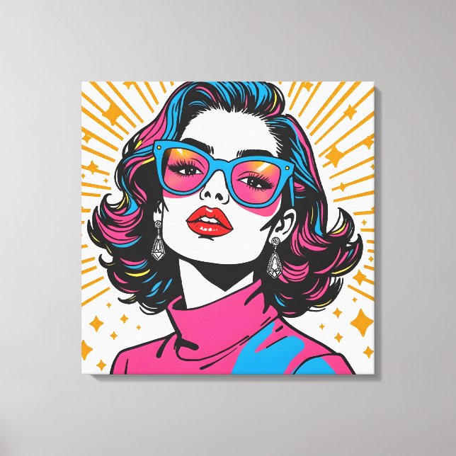 Retro Mode Pop Art - 1980:s inspirerade Canvastryck (Framsida)
