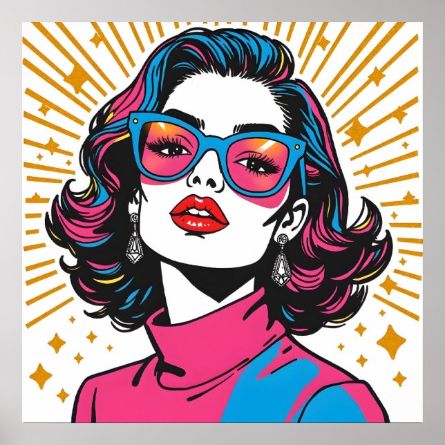 Retro Mode Pop Art - 1980:s inspirerade Poster (Framsidan)