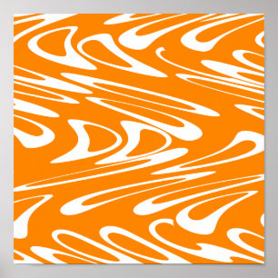 Retro modell för orange och för vit poster