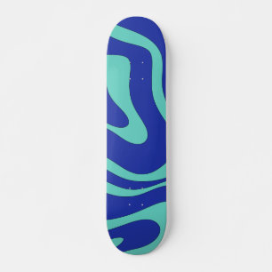 Retro Modern Abstrakt Liquid Swirl Mönster Mini Skateboard Bräda 18,5 Cm