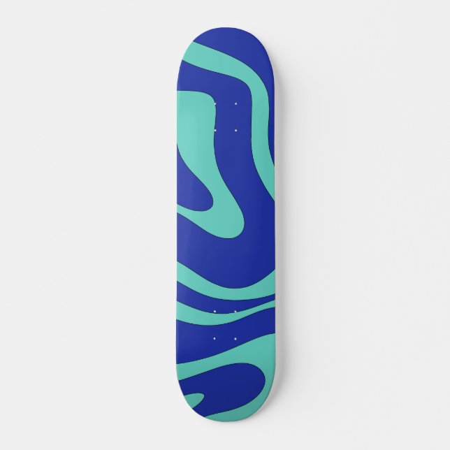 Retro Modern Abstrakt Liquid Swirl Mönster Mini Skateboard Bräda 18,5 Cm (Framsida)