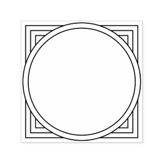 Retro-Modern Art Deco-inspirerad geometrisk Ram Självfärgande Stämpel