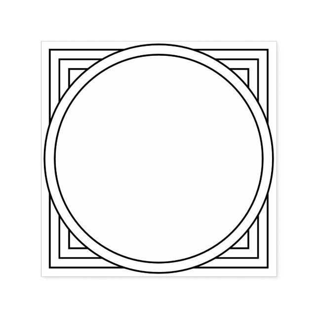 Retro-Modern Art Deco-inspirerad geometrisk Ram Självfärgande Stämpel (Design)