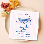 Retro Modern Bachelorette Blue Pappra Napkins Pappersservett<br><div class="desc">Retro Modern Bachelorette Blue Pappra Napkins</div>