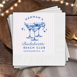 Retro Modern Bachelorette Blue Pappra Napkins Pappersservett
