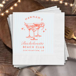 Retro Modern Bachelorette Blue Pappra Napkins Pappersservett<br><div class="desc">Retro Modern Bachelorette Blue Pappra Napkins</div>