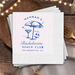 Retro Modern Bachelorette Blue Pappra Napkins Pappersservett<br><div class="desc">Retro Modern Bachelorette Blue Pappra Napkins</div>