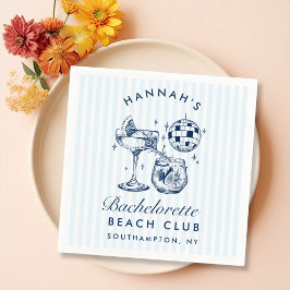 Retro Modern Bachelorette Grått Papper Napkins Pappersservett