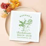 Retro Modern Bachelorette Grönt Papper Napkins Pappersservett<br><div class="desc">Retro Modern Bachelorette Grönt Papper Napkins</div>