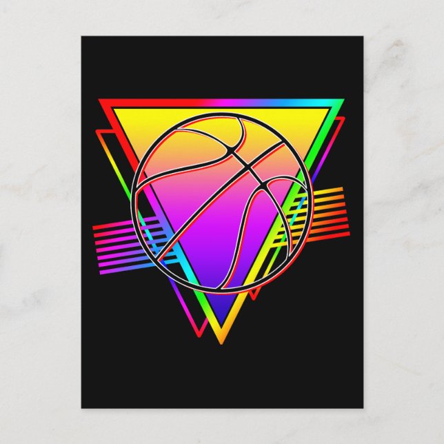 Retro Modern Basketboll Vykort (Framsida)