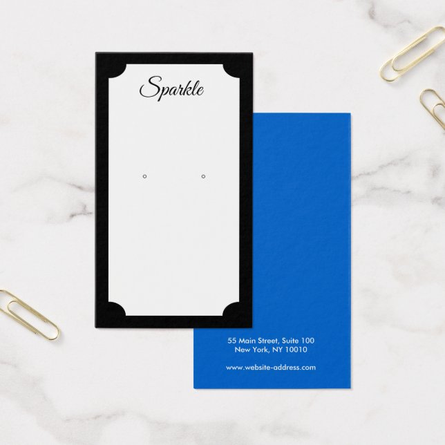 Retro Modern Black Earring Visning Card Visitkort (Kontor)