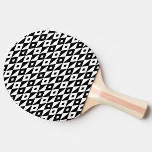 Retro Modern Black White Diamond Shape Mönster Pingisracket