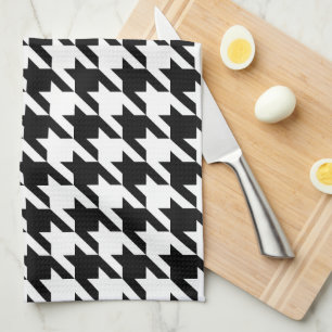 Retro Modern Black White Hounds-Tand Weaking Kökshandduk