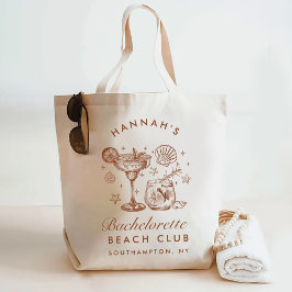 Retro Modern Blue & Brown Bachelorette Weekend Tygkasse