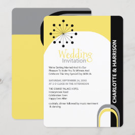 Retro Modern bröllopsinbjudan på Mid Century Inbjudningar