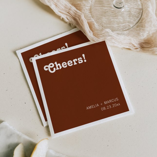 Retro Modern Chic Bröllop Pappersservett (Skapare uppladdad)