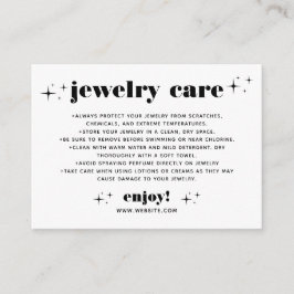 Retro Modern Chic Jewelry Care Tack Business Tilläggskort