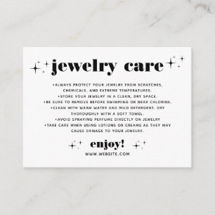 Retro Modern Chic Jewelry Care Tack Business Tilläggskort