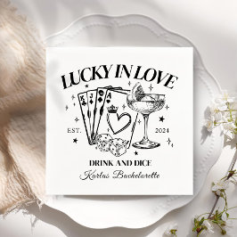 Retro Modern Cocktail Black Bachelorette Party Pappersservett