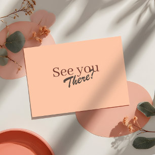 Retro Modern Coral Persika Elegant Bröllop RSVP OSA Kort