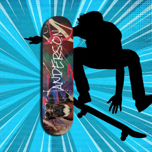 Retro Modern Cute Personlig-familjens hund Mini Skateboard Bräda 18,5 Cm