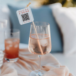 Retro Modern Dammig Blå Sängkammarparty QR-kod Fyrkantigt Klistermärke