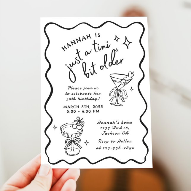 Retro Modern En Liten Bit Äldre 30-årsdag Inbjudningar (Skapare uppladdad)